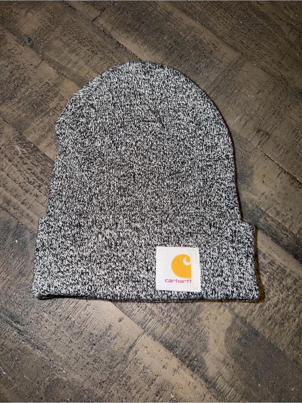 Carhartt Marled Knit Cuffed Beanie - Grey & White